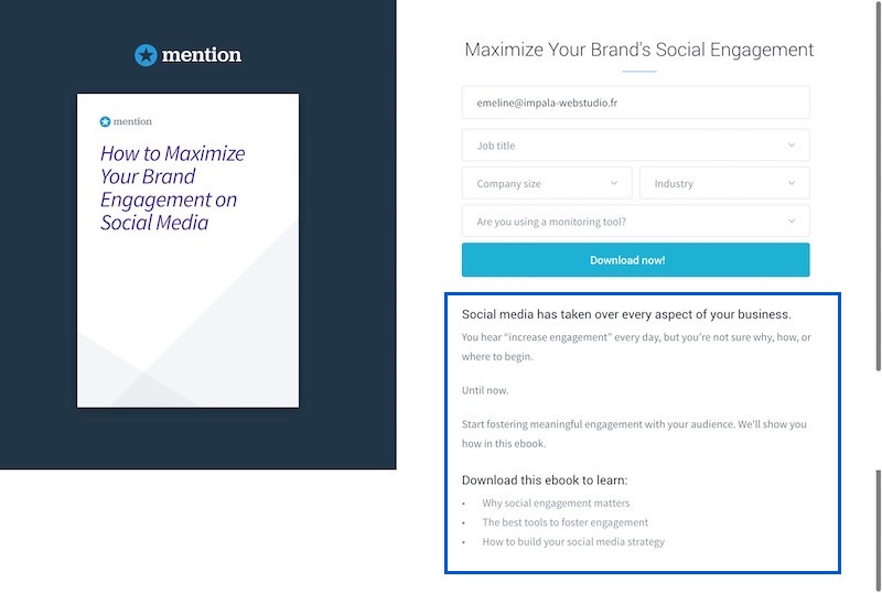 Mention - Landing Page Offre Exemple