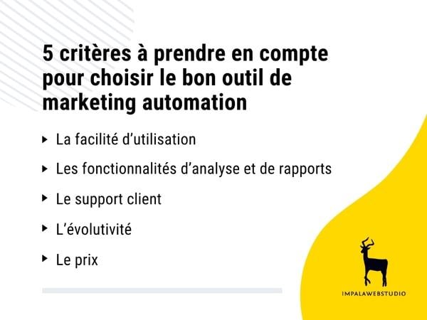 5 critères pour choisir un outil de marketing automation