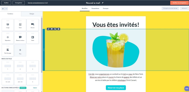 Editeur d'email HubSpot