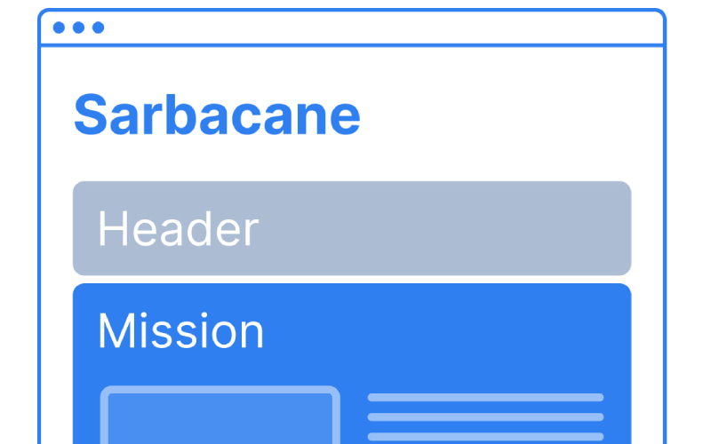 Sarbacane - Aperçu wireframe page qui sommes-nous