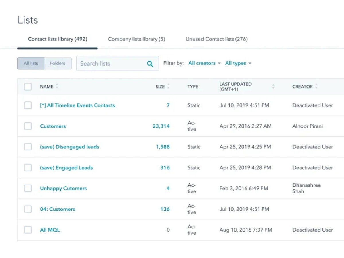 hubspot-lists