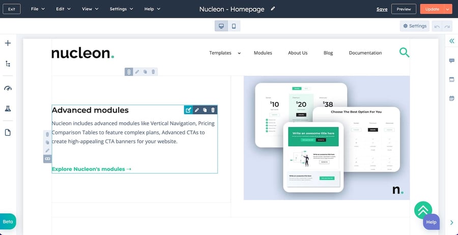 hubspot interface