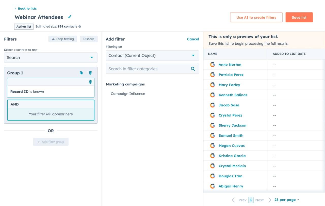 hubspot-emailing-list