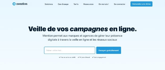 Catpure d'écran du site Mention