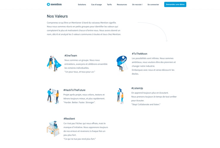 Capture de la Page qui sommes nous du site Mention