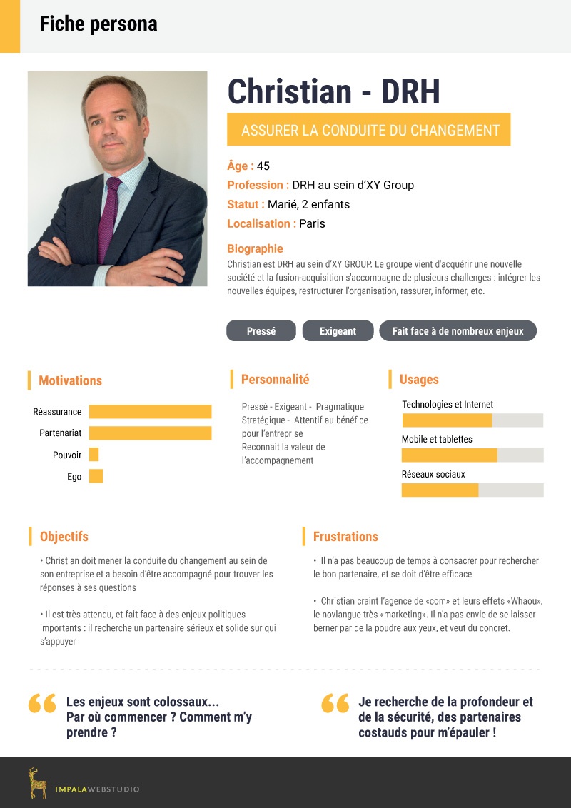 Exemple de Fiche Persona pour une entreprise BtoB